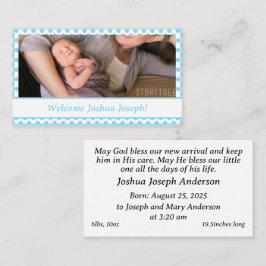 カスタマイズ可能な男の赤ちゃん誕生のお知らせ コーリングカード