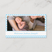 カスタマイズ可能な男の赤ちゃん誕生のお知らせ コーリングカード (正面)