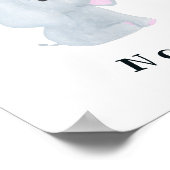 カスタマイズ可能な男の赤ちゃん象子供部屋ウォールアート ポスター (角)