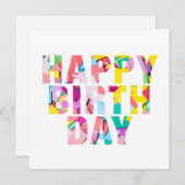 カスタマイズ可能な画像ハッピーバースデーカード 招待状 (正面/裏面)