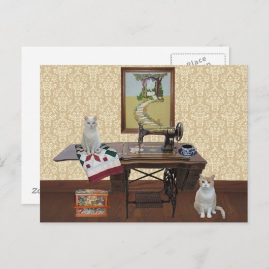 カスタマイズ可能な留め具およびキルター用はがき ポストカード (正面/裏面)