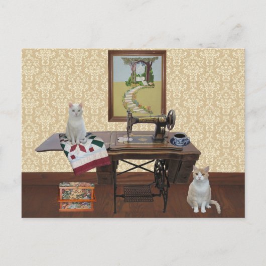 カスタマイズ可能な留め具およびキルター用はがき ポストカード (正面)