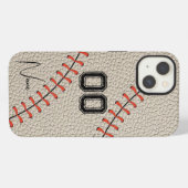 カスタマイズ可能な番号と名前の野球用カスタムデザイン iPhoneケース (裏面横)