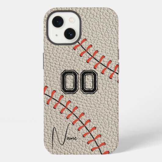 カスタマイズ可能な番号と名前の野球用カスタムデザイン iPhoneケース (裏面)