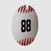 カスタマイズ可能な番号を持つ野球 オーナメント (正面)