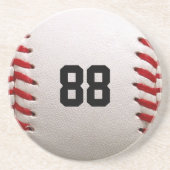 カスタマイズ可能な番号を持つ野球 コースター (正面)