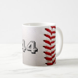 カスタマイズ可能な番号を持つ野球 コーヒーマグカップ