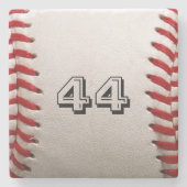 カスタマイズ可能な番号を持つ野球 ストーンコースター (正面)