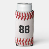 カスタマイズ可能な番号を持つ野球 スリム缶クーラー (Seltzer正面)