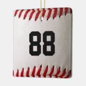 カスタマイズ可能な番号を持つ野球 セラミックオーナメント (左)