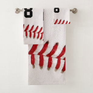 カスタマイズ可能な番号を持つ野球 バスタオルセット