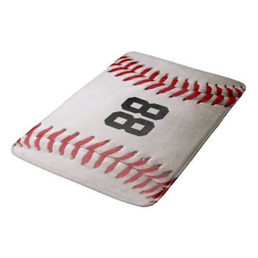 カスタマイズ可能な番号を持つ野球 バスマット (アングル)