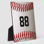 カスタマイズ可能な番号を持つ野球 フォトプラーク (側面)