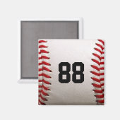 カスタマイズ可能な番号を持つ野球 マグネット (正面/裏面)