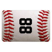 カスタマイズ可能な番号を持つ野球 マグネット (横)