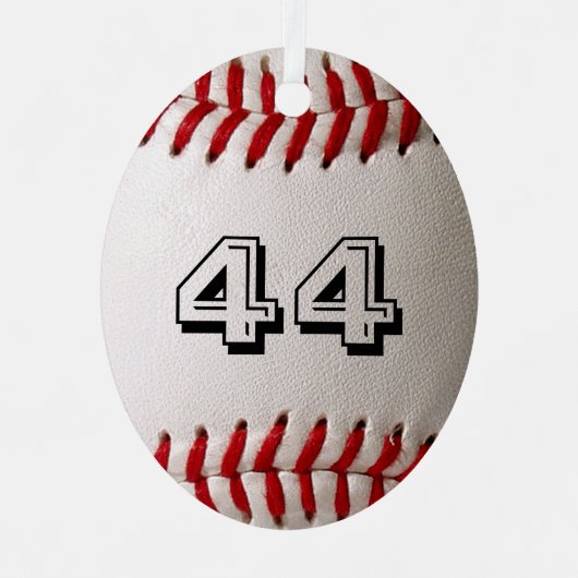 カスタマイズ可能な番号を持つ野球 メタルオーナメント (正面)