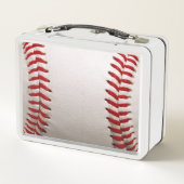 カスタマイズ可能な番号を持つ野球 メタルランチボックス (裏面)