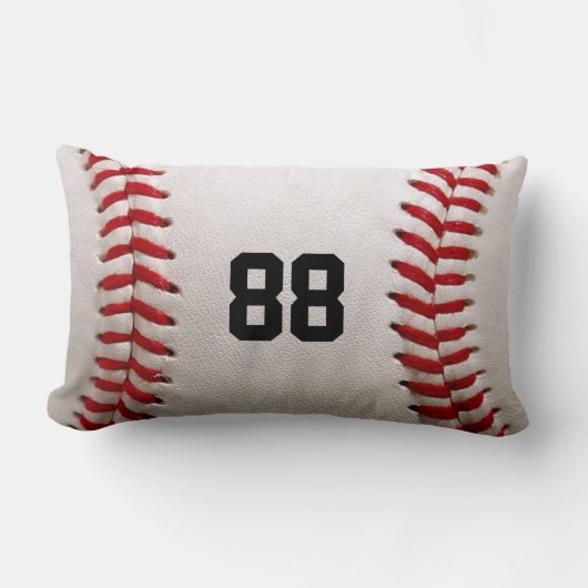 カスタマイズ可能な番号を持つ野球 ランバークッション (正面)