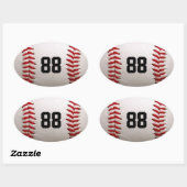 カスタマイズ可能な番号を持つ野球 楕円形シール (シート)