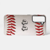 カスタマイズ可能な番号を持つ野球 SAMSUNG GALAXYケース (裏面横)