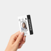 カスタマイズ可能な病院職員ロゴ＆写真ID バッジ (手持ち)