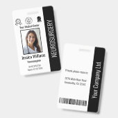 カスタマイズ可能な病院職員ロゴ＆写真ID バッジ (正面＆裏面)