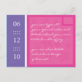 カスタマイズ可能な発表 案内ポストカード (裏面)