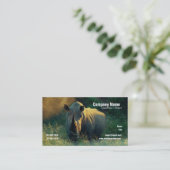 カスタマイズ可能な白いサイのサファリのプロフィールカード- 名刺 (スタンド正面)