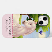 カスタマイズ可能な白いサラブレッド馬 Case-Mate iPhoneケース (裏面 (横))