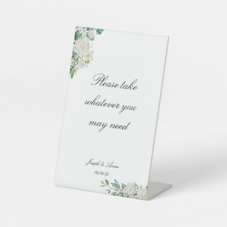 カスタマイズ可能な白いフローラバスルーム記号 台座サイン