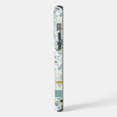 カスタマイズ可能な白いフローラ緑の花 iPhoneケース (左側面)