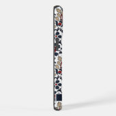 カスタマイズ可能な白い青の灰色の赤いペイズリーパターン iPhoneケース (右側面)