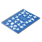 カスタマイズ可能な白い鳩スパイラルノートブック ノートブック (左側)