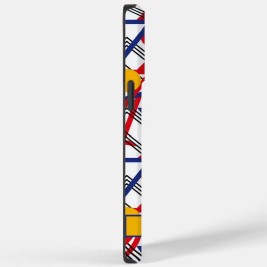 カスタマイズ可能な白い黄色の赤い青のジオメトリ Case-Mate iPhoneケース (裏面 / 右)