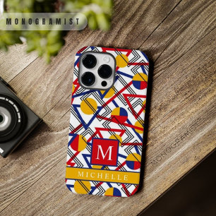 カスタマイズ可能な白い黄色の赤い青のジオメトリ Case-Mate iPhone 14 PRO MAXケース