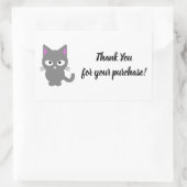 カスタマイズ可能な白お礼グレイ猫シール 長方形シール (バッグ)