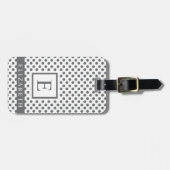カスタマイズ可能な白とグレーの水玉模様 ラゲッジタグ (正面横)