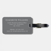 カスタマイズ可能な白とグレーの水玉模様 ラゲッジタグ (裏面横)