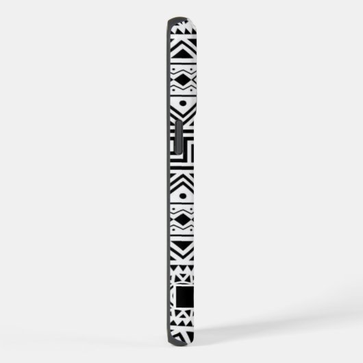 カスタマイズ可能な白と黒のパタアステカーン iPhoneケース (右側面)