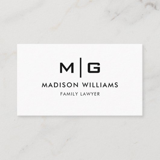 カスタマイズ可能な白と黒のプロフェッショナル 名刺 (正面)