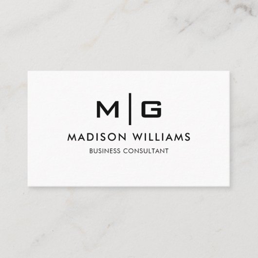 カスタマイズ可能な白と黒のプロフェッショナル 名刺 (正面)