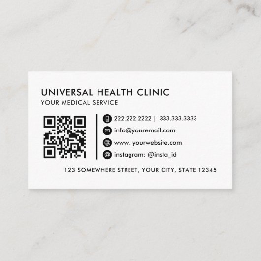 カスタマイズ可能な白と黒のプロフェッショナル 名刺 (裏面)