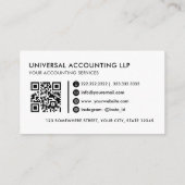 カスタマイズ可能な白と黒のプロフェッショナル 名刺 (裏面)