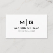 カスタマイズ可能な白と黒のプロフェッショナル 名刺 (正面)