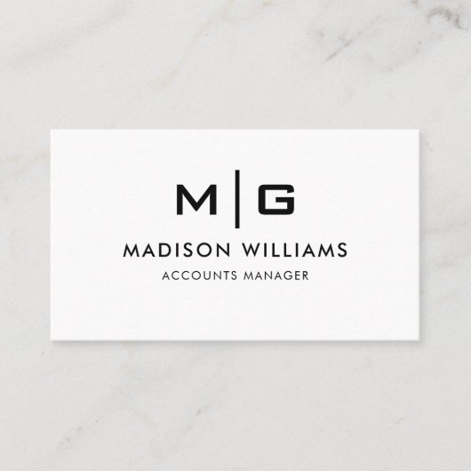 カスタマイズ可能な白と黒のプロフェッショナル 名刺 (正面)