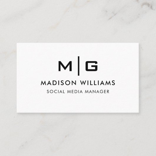 カスタマイズ可能な白と黒のプロフェッショナル 名刺 (正面)