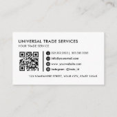 カスタマイズ可能な白と黒のプロフェッショナル 名刺 (裏面)