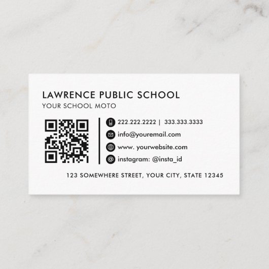 カスタマイズ可能な白と黒のプロフェッショナル 名刺 (裏面)