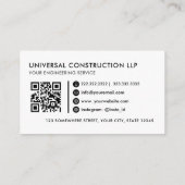 カスタマイズ可能な白と黒のプロフェッショナル 名刺 (裏面)