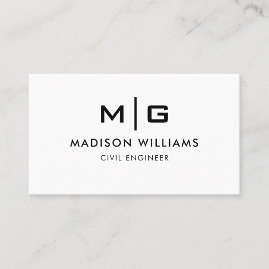 カスタマイズ可能な白と黒のプロフェッショナル 名刺 (正面)